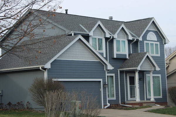 blue gray house siding Nebraska